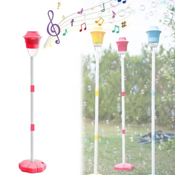 ✨Bubble machine (with stand) with night light and music function, bubble torch. Automatic vertical bubble machine.
